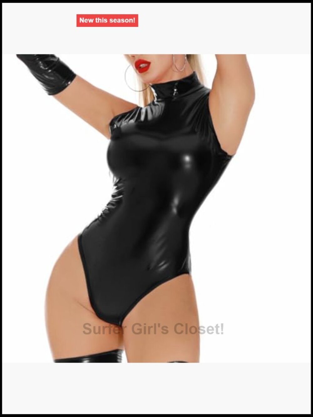 Latex Bodysuit PU Leather Lingerie Set Wet Look Catsuit Bodysuit - Picture 3 of 7
